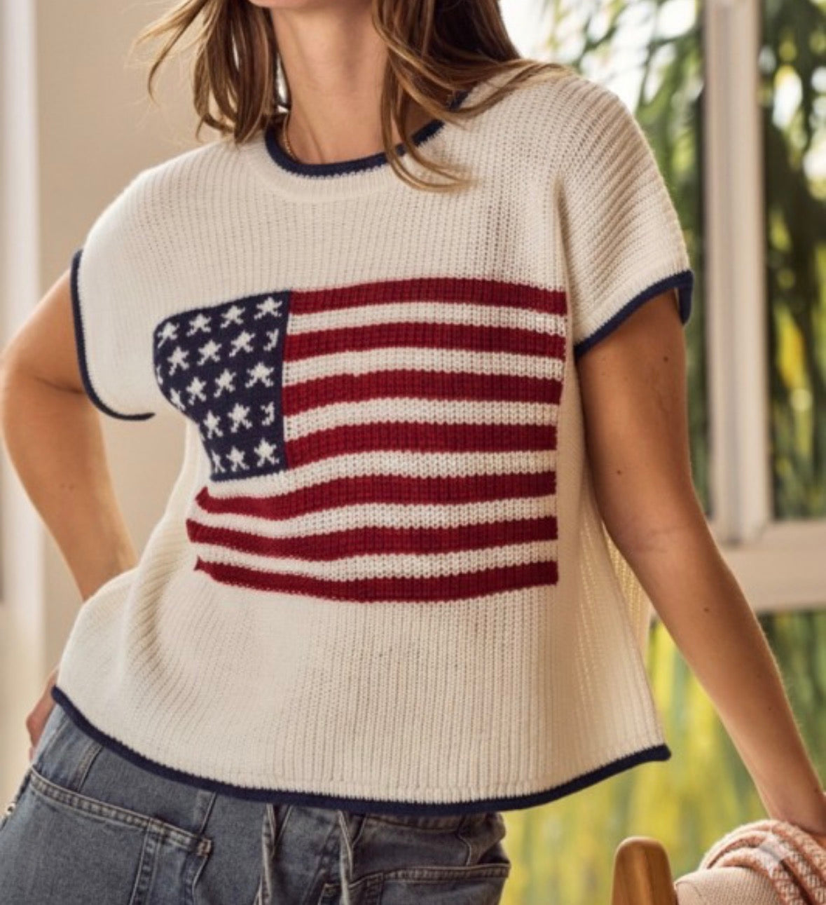 American Flag Knit Sweater
