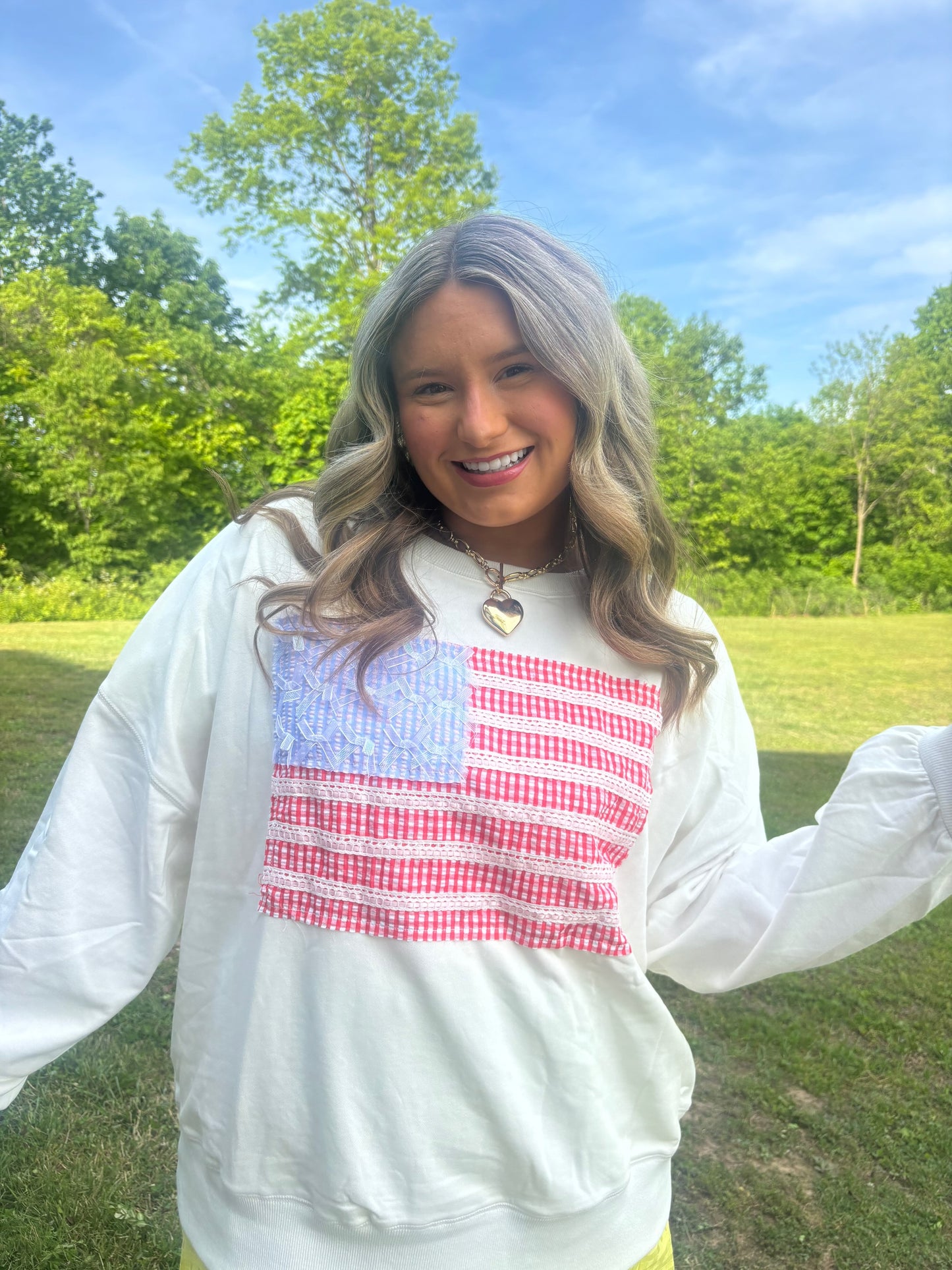 Gingham Glory Crewneck