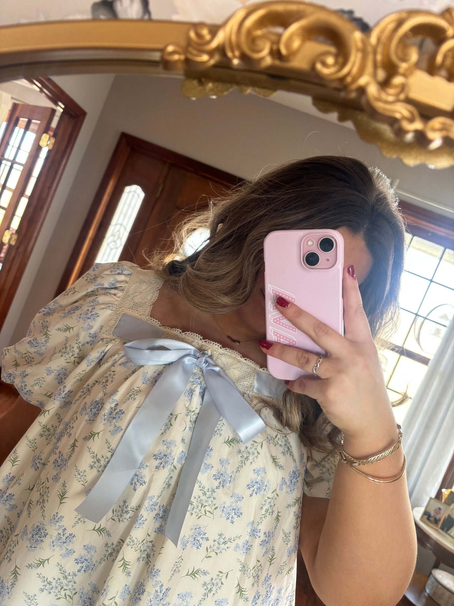 Blue Bow Meadow Dress
