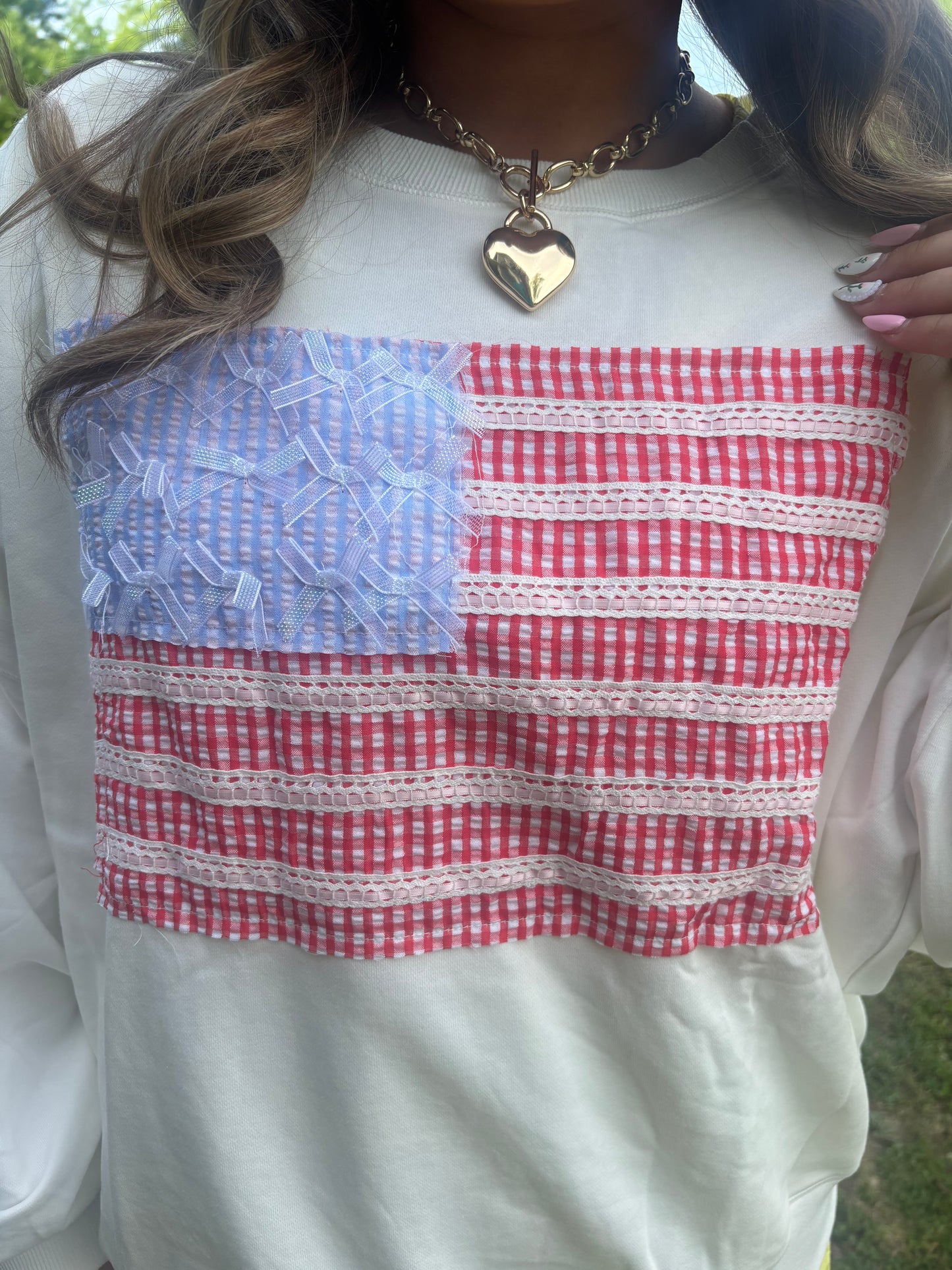 Gingham Glory Crewneck