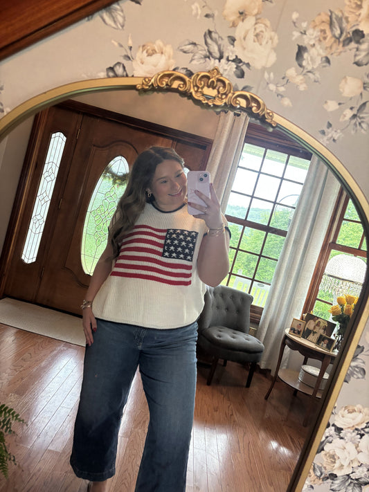 American Flag Knit Sweater