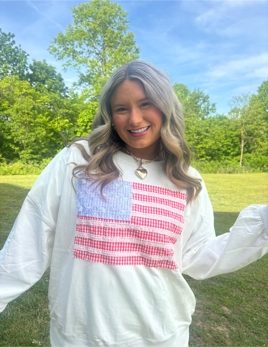 Gingham Glory Crewneck